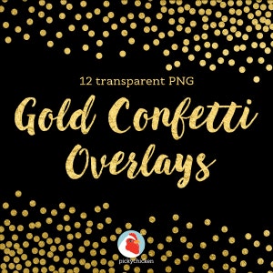 Konfetti Clipart, Goldfolie Konfetti Overlay, Konfetti Grenzen, digitale Konfetti, Goldfolie ClipArt, 5038