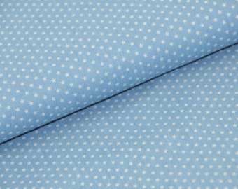16,00 EUR/meter - jeans - small stars - blue - cream - thin - light - soft - great for blouses and summer pants - asterisks