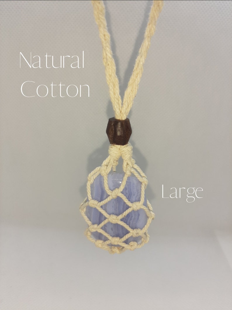 100 Cotton Macrame Crystal Holder Necklace Etsy
