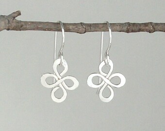 Womens Silver Earrings, Clover Earrings, Sterling Silver Flower, Girls Earrings, Silver Dangle Earrings, Drop Earrings, Jayelay Jewelers USA