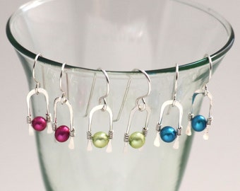 Silver Dangle Earrings, Pearl Earrings, Womens Silver Earrings, Sterling Silver Earrings, Earrings Dangle, Jayelay Jewelers, USA Made