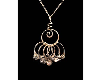 Gold Spiral Pendant, Ring Holder Pendant, Wedding Ring Holder, Ring Holder Necklace, 14K gold filled, Keepsake Pendant, Jayelay Jewelers