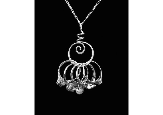 Sterling Silver Pendant, Spiral Ring Holder Pendant, Keepsake Pendant, Womens Pendant, Ring Holder Necklace, Jayelay Jewelers, Made in USA