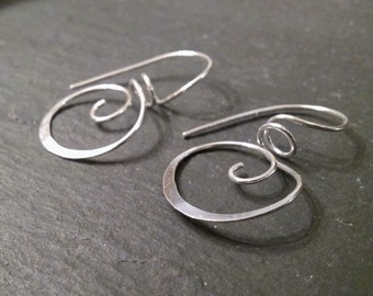 Womens Silver Earrings, Silver Spiral Earrings, Gold Spiral Earrings, Sterling Silver Earrings, Silver Dangle Earrings, Jayelay Jewelers USA