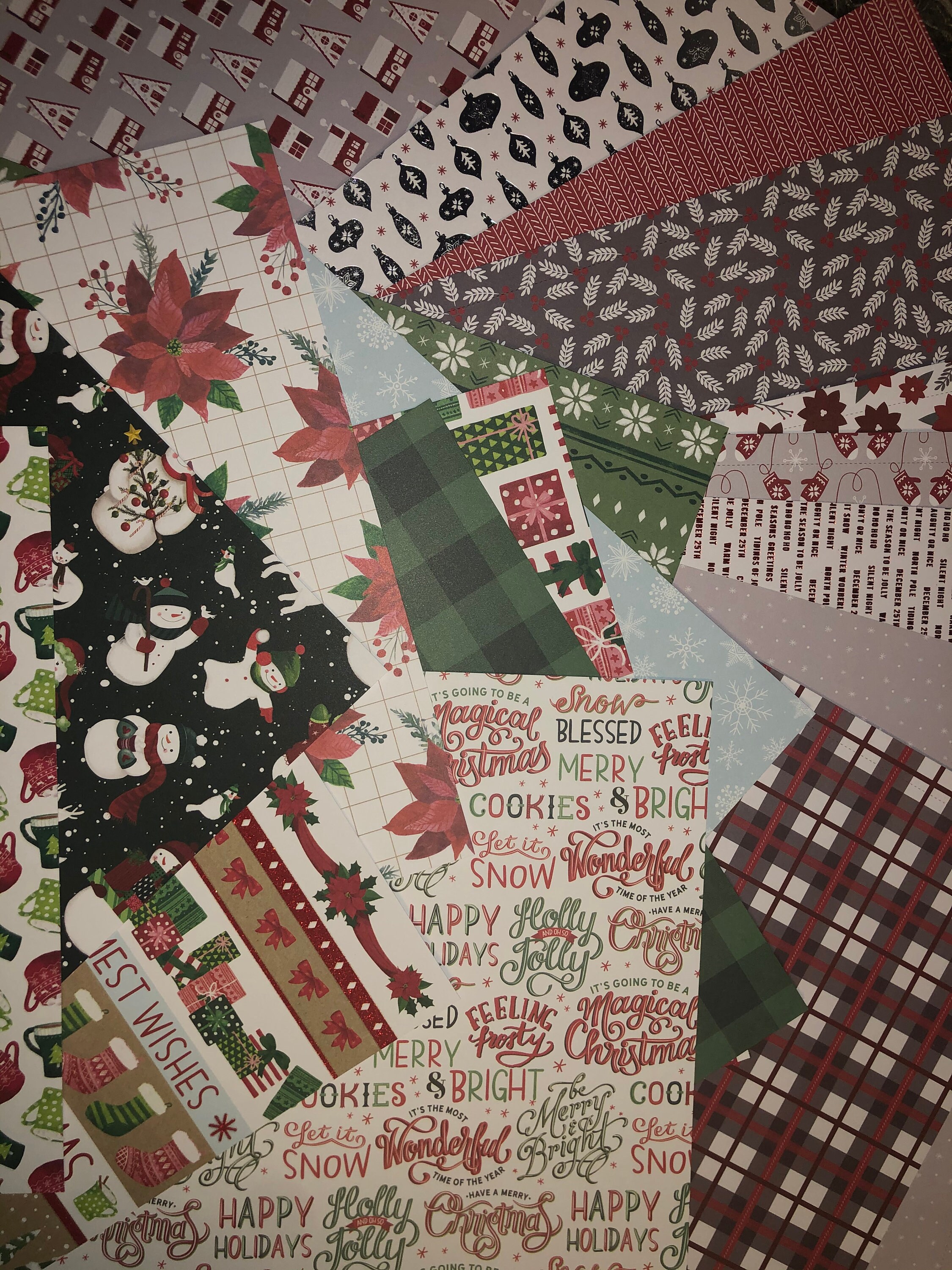 Christmas Holiday Cardstock Packs 6 Etsy