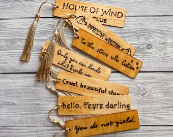 ACOTAR Wooden Bookmarks - Quotes ACOMAF ACOWAR Feyre - to the stars - hand-burnt original bookmark. A Court Of Mist And Fury Sarah J Maas