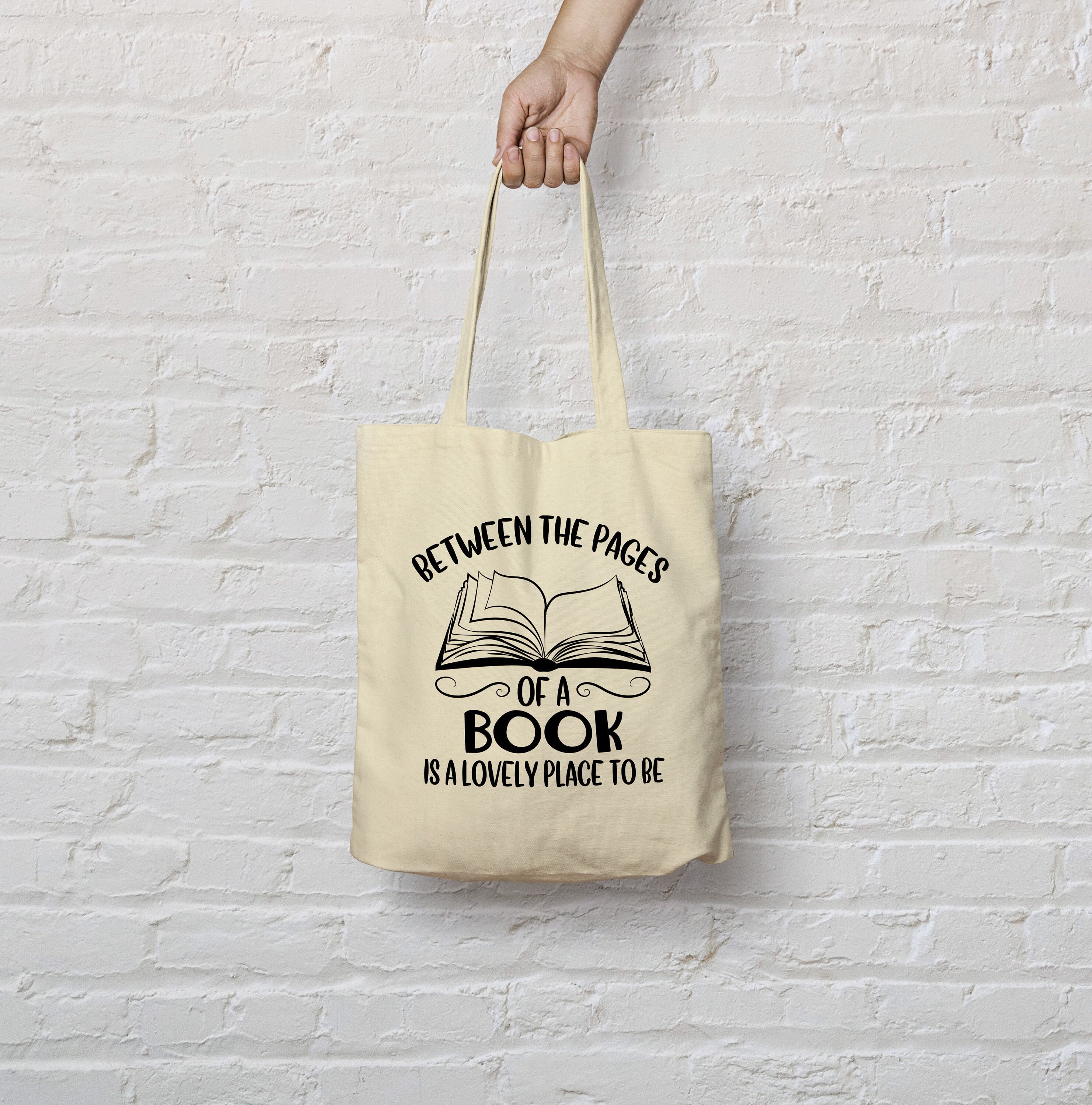 Book Lover between the pages Tote bags 100% natural cotton eco shopping bag  - Bookish gifts reading literature / ACOTAR / Library / Bookworm