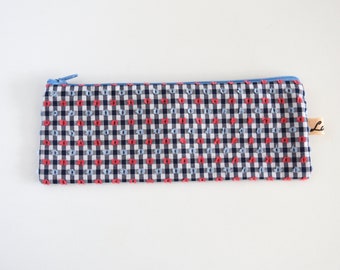 Handmade Pen Case, Handmade Pencil Case, Fabric pen case, pen pouch, for school, for office, for home, gift idea,  checks