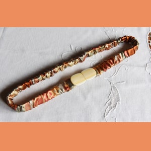 Women&#39;s belt, Handmade belt, Elastic belt, Fabric belt, Silk belt, Rust belt, silk accessories, UNIQUE PIECE