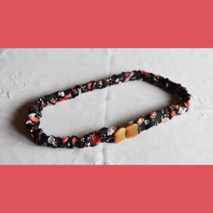 Women's belt, Handmade belt, Elastic belt, Fabric belt, Belt with flowers, Black belt, UNIQUE PIECE, accessories with flowers