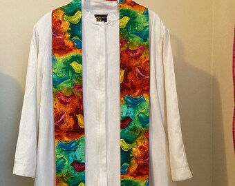 Clergy Stole:  Colorful Abstract Birds
