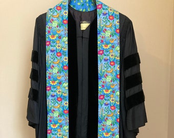 Clergy Stole for Creation:  Flowers and Frogs