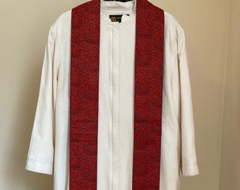 Clergy Red Stole:  Gold Pebbles and Red Roses