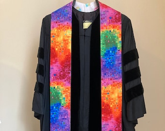 Clergy Rainbow Stole:  Colorful Cubes, Colorful Bugs