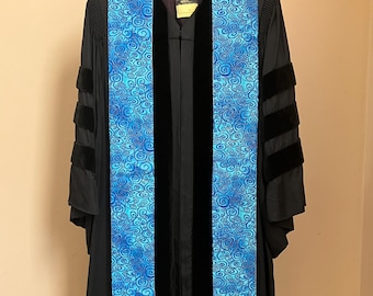 Clergy Stole for Advent -- Blue and Gold; Clergy Stole for Christmas or Easter -- White and Gold