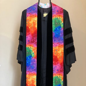 Clergy Rainbow Stole:  Colorful Cubes, Colorful Bugs
