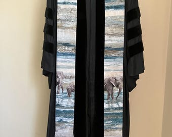 Clergy Stole for Creation: Elephants on the Savannah