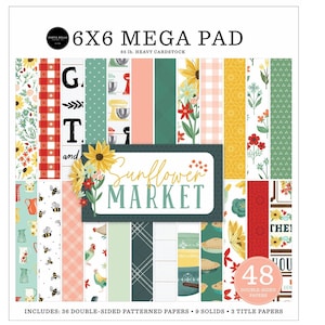 Carta Bella Paper SUNFLOWER MARKET Cardmaker's 6x6 Mega Cardstock Paper Pad