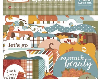 New! 1 Pack of Echo Park Paper SWEATER WEATHER Ephemera Die Cut Cardstock Pieces