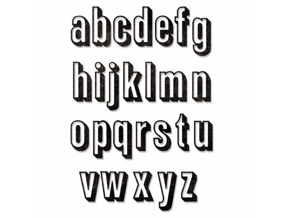 Sizzix Thinlits Die Set 21PK 664808 Alphanumeric Shadow Numbers by Tim Holtz