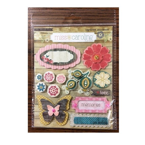 Vintage Christmas /& More My Mind/'s Eye Layered Sticker Miss Caroline