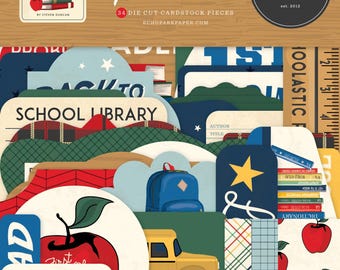 New! 1 Pack of Carta Bella Paper BACK TO SCHOOL Ephemera Die Cut Cardstock Pieces