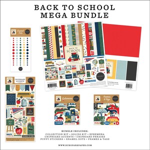 Carta Bella Paper BACK TO SCHOOL Mega Bundle - Cardstock, Chipboard, Stickers, More!