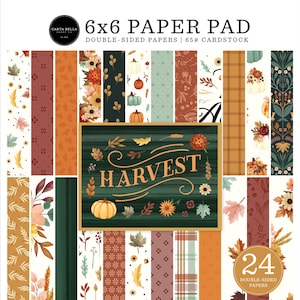 Carta Bella Paper HARVEST Fall Theme 6x6 Scrapbook Cardstock Paper Pad