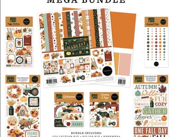 Carta Bella Paper HARVEST Fall Theme Mega Bundle - Cardstock, Chipboard, Stickers, More!