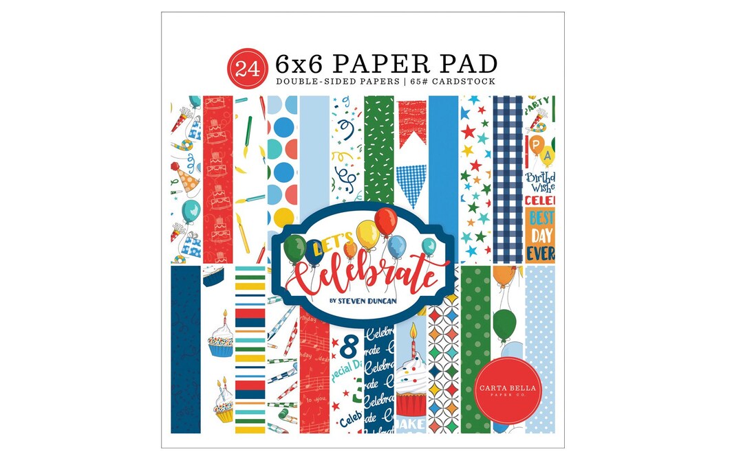 Carta Bella Paper LET'S CELEBRATE Birthday Theme 6x6 Scrapbook ...
