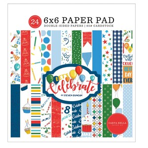 Carta Bella Paper LET'S CELEBRATE Birthday Theme 6x6 Scrapbook Cardstock Paper Pad
