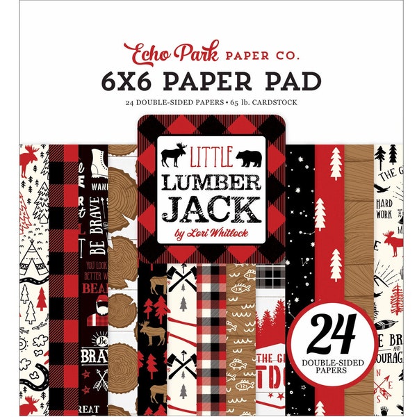 Echo Park Paper LITTLE LUMBERJACK 6x6 Scrapbook Cardstock Paper Pad