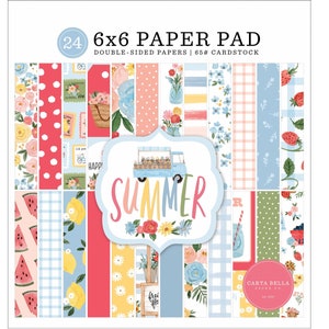 Carta Bella Paper SUMMER 6x6 Scrapbook Cardstock Paper Pad