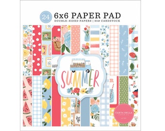 Carta Bella Paper SUMMER 6x6 Scrapbook Cardstock Paper Pad