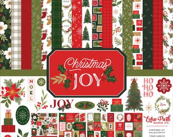New! Echo Park Paper CHRISTMAS JOY 12x12 Scrapbook Cardstock Collection Kit