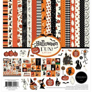 Carta Bella Paper HALLOWEEN FUN! 12x12 Textured Scrapbook Cardstock Collection Kit