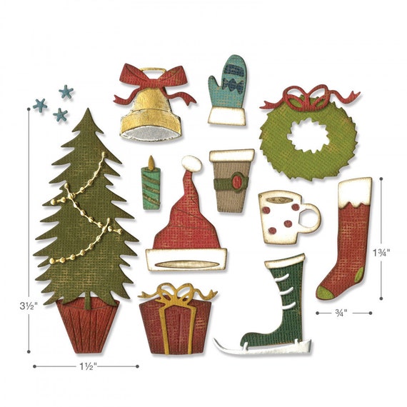 Sizzix Thinlits Tim Holtz Die Set Fireside-Navidad 664193-Nuevo