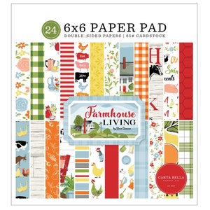 Carta Bella Paper FARMHOUSE LIVING Farm Theme 6x6 Scrapbook Cardstock Paper Pad