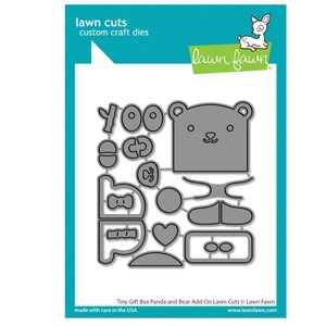 New! Lawn Fawn Tiny Gift Box PANDA and BEAR ADD-On Lawn Cuts Craft Cutting Die Set LF3614