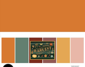 Carta Bella Paper HARVEST Fall Theme 12x12 Coordinating Solids Scrapbook Paper Pack