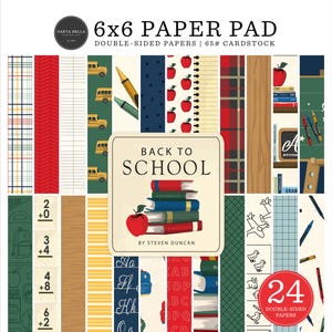 Carta Bella Paper BACK TO SCHOOL 6x6 Scrapbook Cardstock Paper Pad