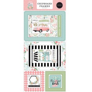 Carta Bella Paper FLOWER GARDEN 6x13 Sheet of Chipboard Frames - Great for Scrapbooking and Card Making!