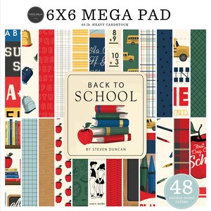 Carta Bella Paper BACK TO SCHOOL Cardmaker's 6x6 Mega Cardstock Paper Pad