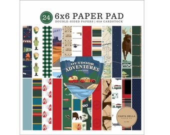 Carta Bella Paper OUTDOOR ADVENTURES 6x6 Scrapbook Cardstock Paper Pad