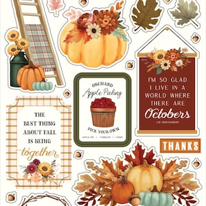 Carta Bella Paper HARVEST Fall Theme Adhesive Puffy Scrapbook Stickers