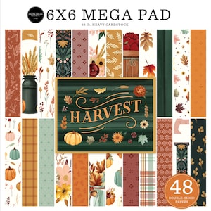 Carta Bella Paper HARVEST Fall Theme Cardmaker's 6x6 Mega Cardstock Paper Pad