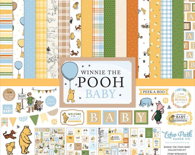 New! Echo Park Paper WINNIE the POOH BABY 12x12 Scrapbook Cardstock ...