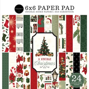 Carta Bella Paper A VINTAGE CHRISTMAS 6x6 Scrapbook Cardstock Paper Pad