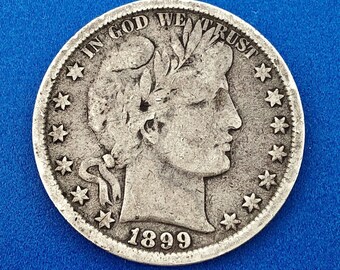 1899 P Barber Silver Half Dollar 50c Better Rare Key Philadelphia Mint Coin
