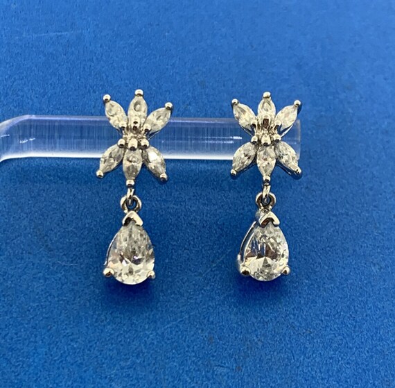 14k Gold Tiny Flower Clear CZ Baby / Toddler / Kids Earrings Safety Sc
